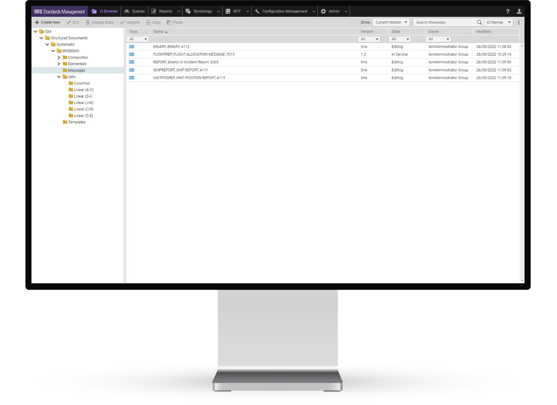 Intuitive Web Interface of IRIS Standard Management