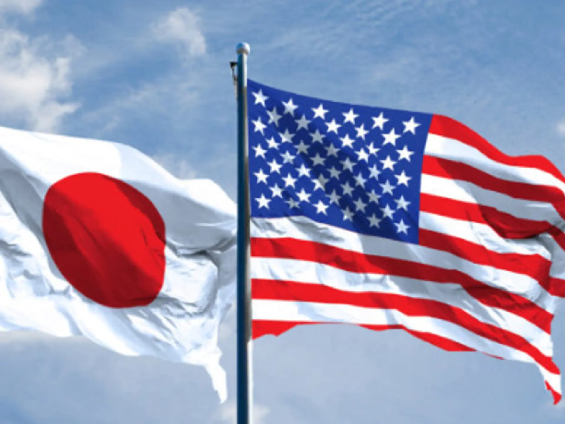 Japanese and US Flags
