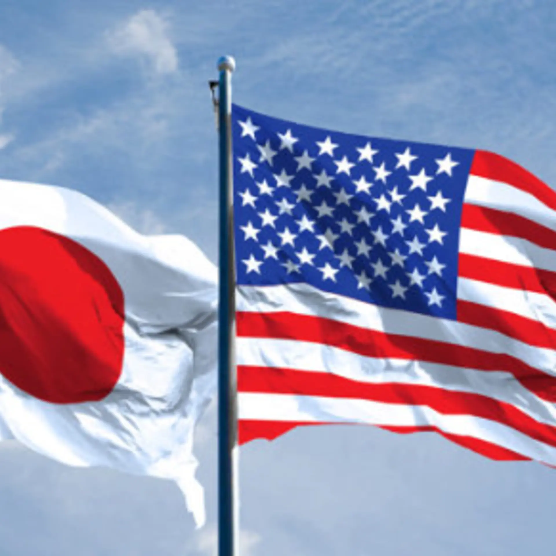 Japanese and US Flags