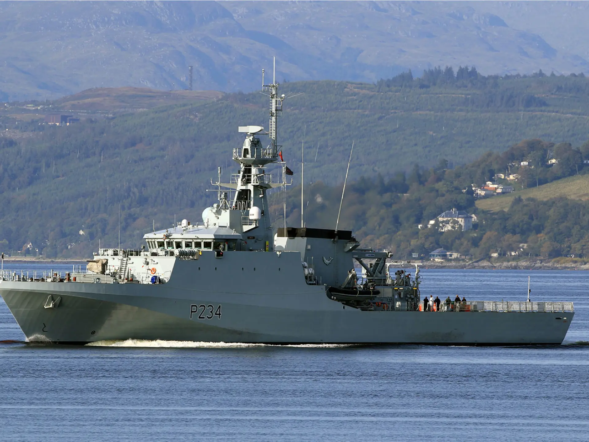 Military ship in UK waters using maritime situational awareness