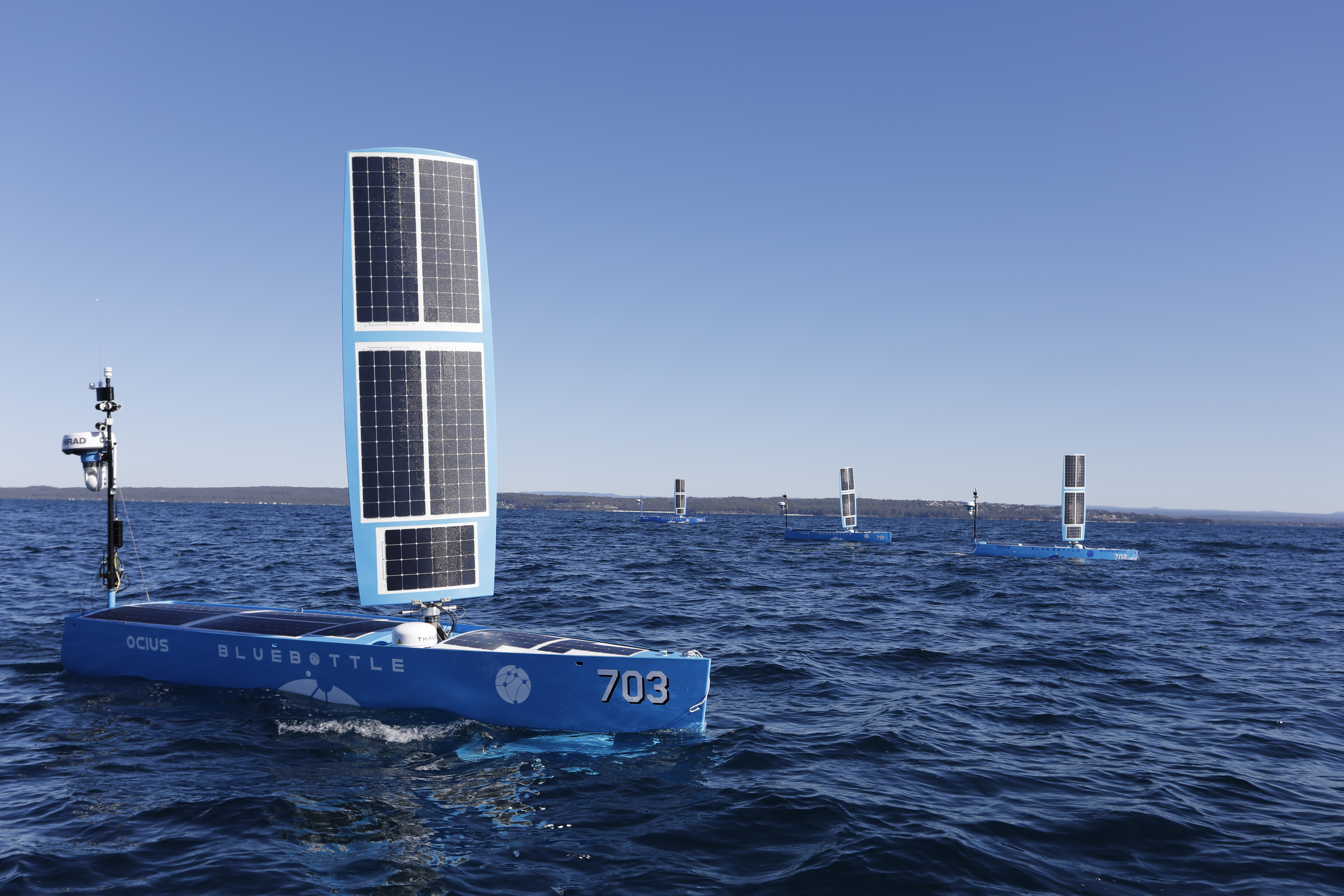 OCIUS Bluebottle unmanned surface vehicles (USVs) on exercise
